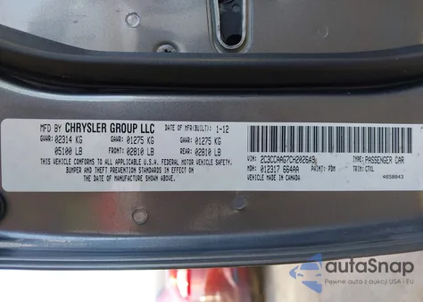 2012 Chrysler 300 из США, поврежденный, VIN 2C3CCAAG7CH202649